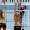 CEV Champions League 2011/12 MC Carnaghi Villa Cortese - RC CannesPalaborsani, Castellanza (VA) - 17 Gen 2012-Attacco di Caterina Bosetti contrastato da Ana Antonijevic e Victoria Ravva