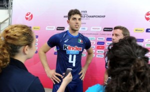 Italy's Luigi Randazzo during post match interview
